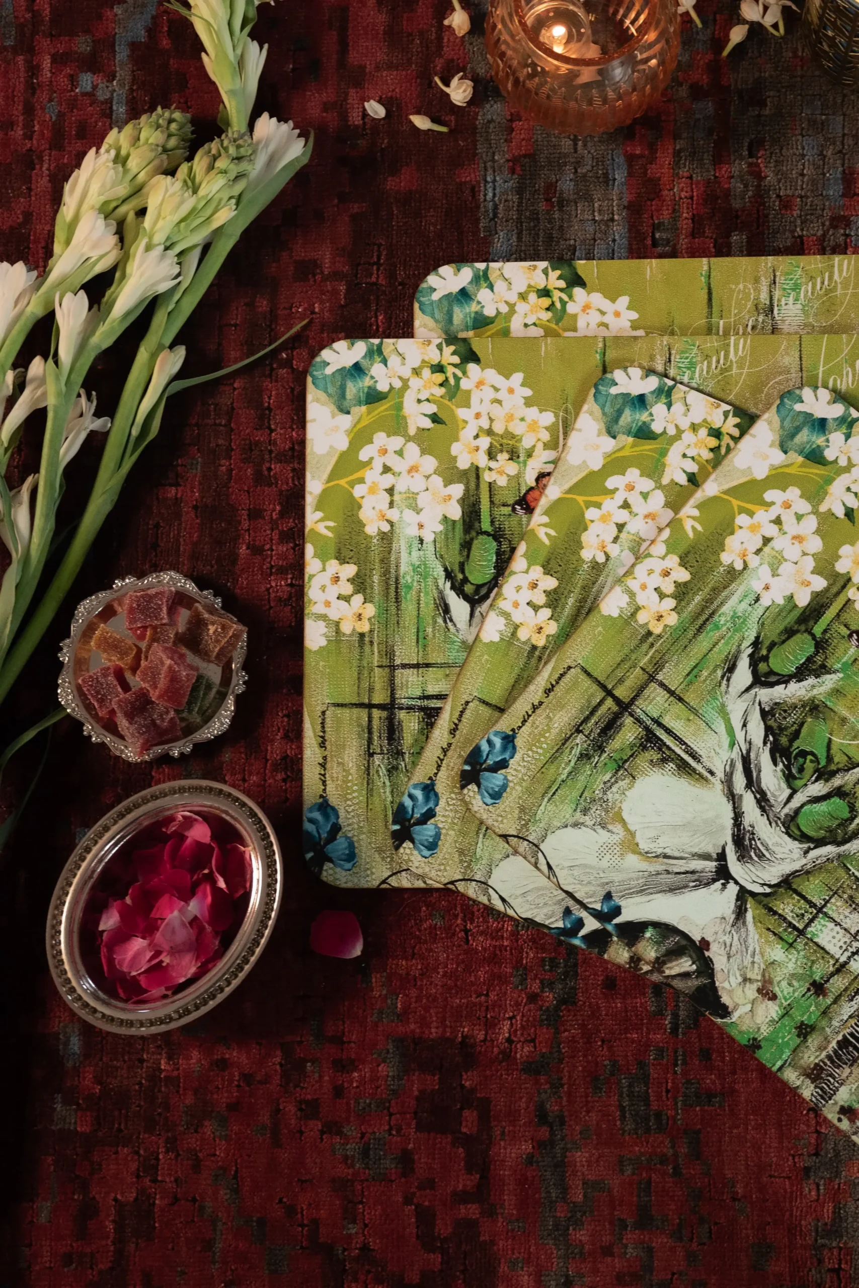 Mystic Meadow (Green) Wooden Table Mats - Image 2