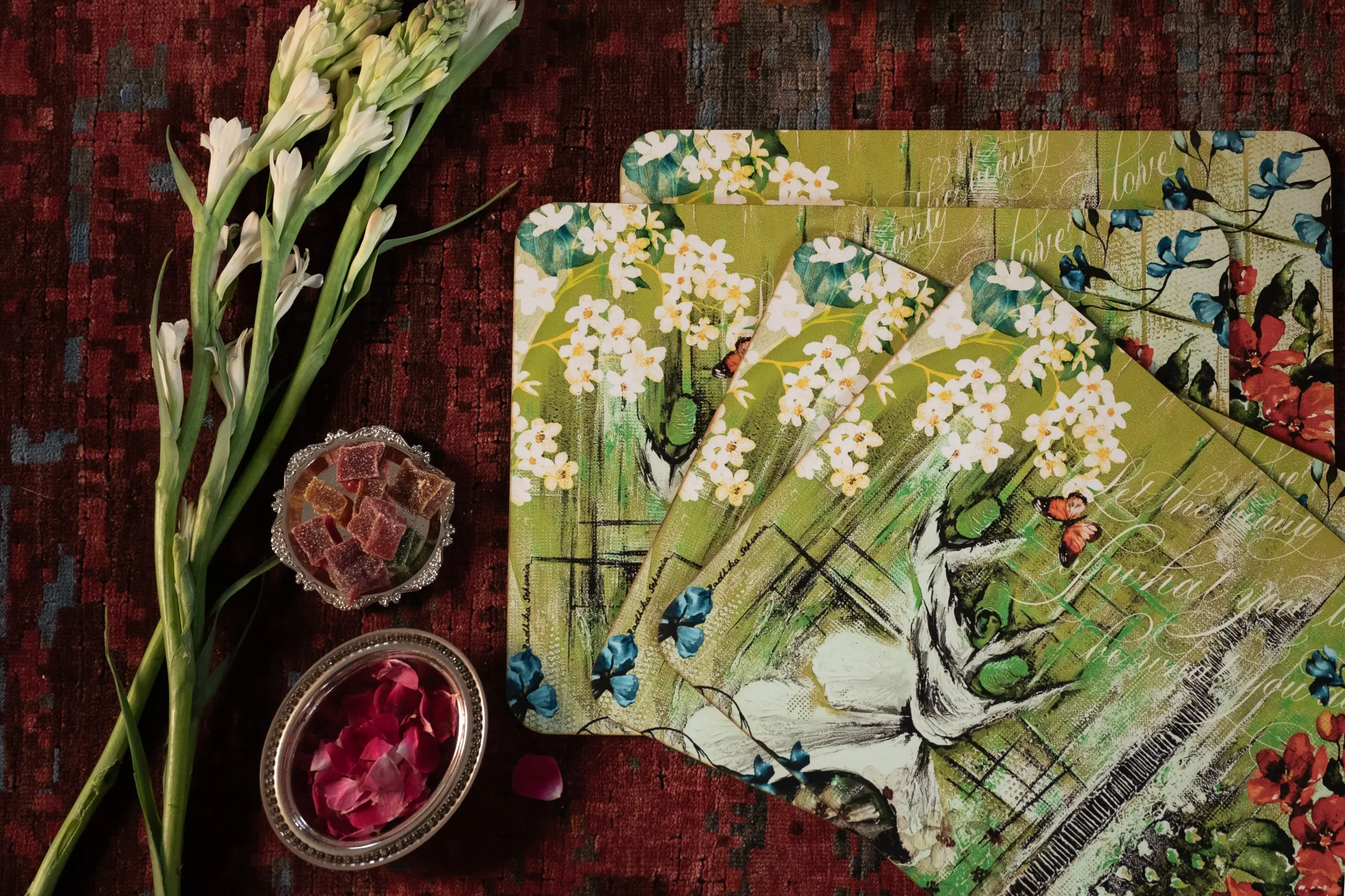 Mystic Meadow (Green) Wooden Table Mats - Image 3